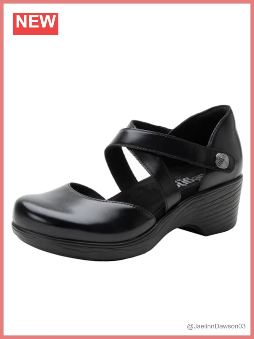 Alegria Savina Leather Mary Jane Wedge Kitten Heel Slip Resistant Arch Support